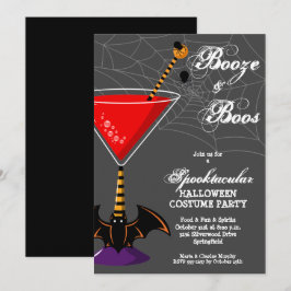 Invitación Booze y Boos Martini Budget Halloween