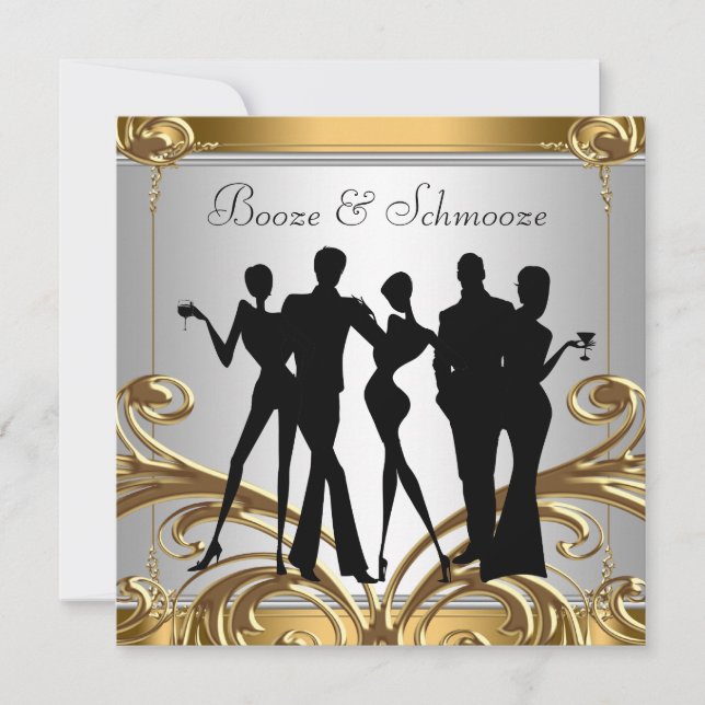 Invitación Booze y Schmooze (Anverso)