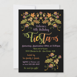 Invitación Bordado de Arte Popular Fiesta Mexicana Cumpleaños