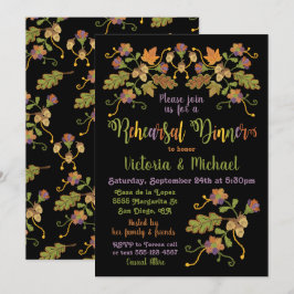 Invitación Bordados de arte popular Cena de ensayo de otoño