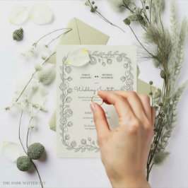 Invitación Borde Botánico Antiguo Francés Vintage Elegante