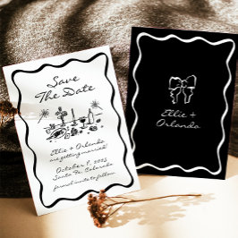 Invitación Borde de cinta dibujado a mano caprichosa Guardar