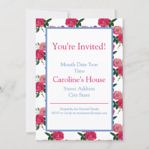 Invitación Borde de impresión rosa