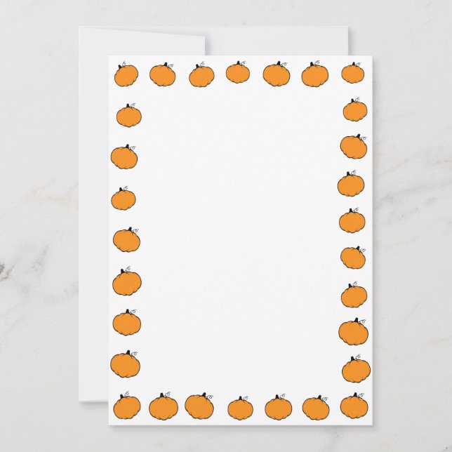 Invitación Borde de la temporada de caída de calabaza (Anverso)