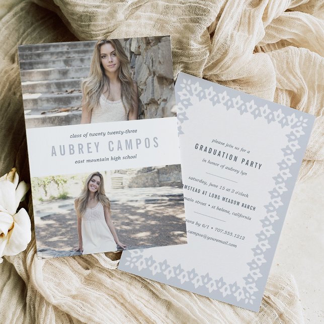 Invitación Borde de moda | Foto Partido de Graduación (Subido por el creador)