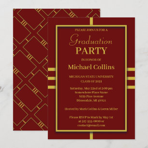 Invitación Borde de oro simple y elegante
