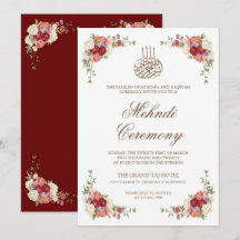 Borde de ramo floral vintage islámico Mehndi
