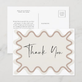 Invitación Borde De Taupe Beige Gracias Postal