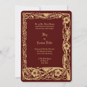 Invitación Borde de Vid Floral Art Nouveau por Lilien Boda