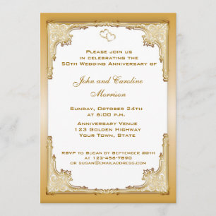 Invitación Borde dorado decorativo