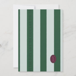 Invitación Borde Escalonado Verde Save The Date