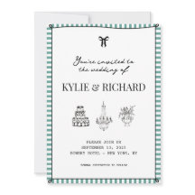 Borde Estampado Verde Ahorra La Fecha