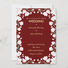 Invitación Borde floral con fondo oscuro