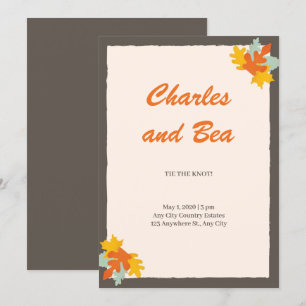 Invitación Borde floral de retrato de carbón y beige