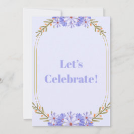 Invitación Borde floral, fondo de diseño púrpura