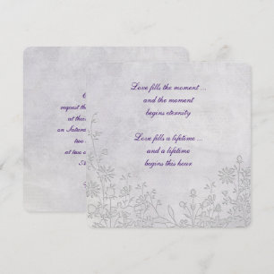 Invitación Borde floral Grabado en relieve boda