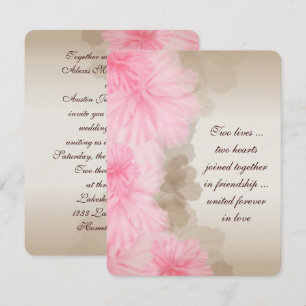 Invitación Borde floral rosa suave