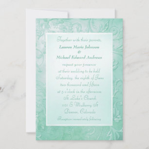 Invitación Borde floral verde de fábrica