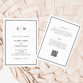 Invitación Borde negro mínimo y Moda | Todos en un Boda