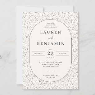 Invitación Borde punteado beige elegante