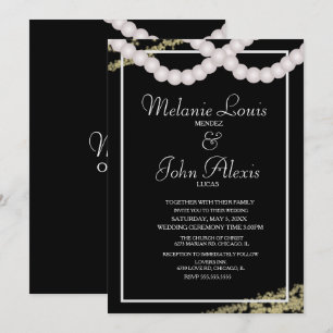 Invitación Bordes de confeti de papel de perla sofisticados p