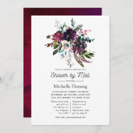 Invitación Bordo Violet Plum Floral Bridal Shower por correo