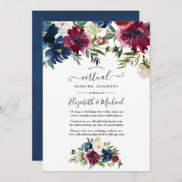 Invitación Bordo y Boda virtual de acuarela de la Marina