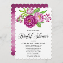 Borgoña acuarela Peonies Bridal Shower