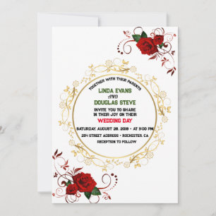 Invitación Borgoña blanca y Boda del Boho moderno con flores