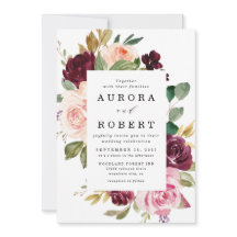 Borgoña Boda de Boho de Floral de oro rosa color r