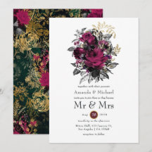 Borgoña - Boda floral Marsala y dorado