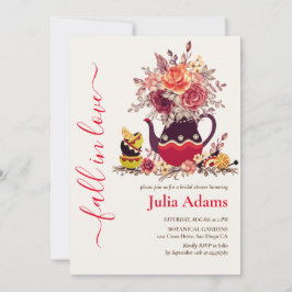 Invitación Borgoña Boho Rosa Pampas Lemon Tea Bridal Ducha