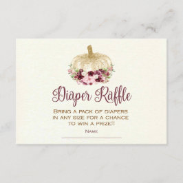 Invitación Borgoña Calabaza de oro Boho Diaper Insertar