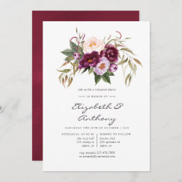 Invitación Borgoña - Cena de ensayo de Marsala y Peach