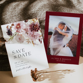 Invitación Borgoña Dahlia Wedding Save The Date Invitation