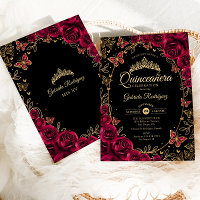 Borgoña de oro negro Quinceanera
