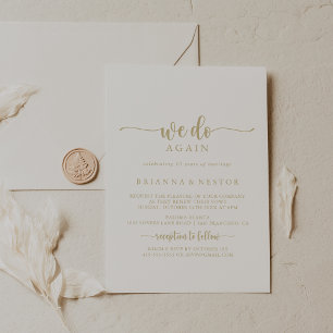 Invitación Borgoña de oro que volvemos a prometer renovación