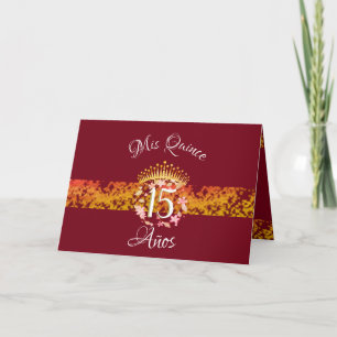 Invitación Borgoña Elegante Lujo Quinceañera Español
