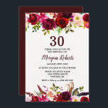 Invitación Borgoña Floral Elegante Invite a Fiesta 30 cumplea<br><div class="desc">Borgoña Floral Elegante 30 cumpleaños Fiesta Invite a ver colección coincidente en Niche y Nest Store</div>