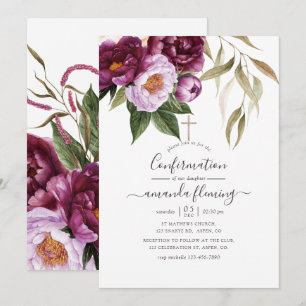 Invitación Borgoña - Marsala y confirmación de floral de colo