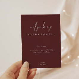 Invitación Borgoña Minimalista Serás Mi Novia Invi