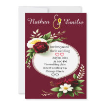 Borgoña moderna y boda romántico verde