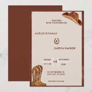 Invitación Borgoña negra y Boda del Boho moderno con flores d