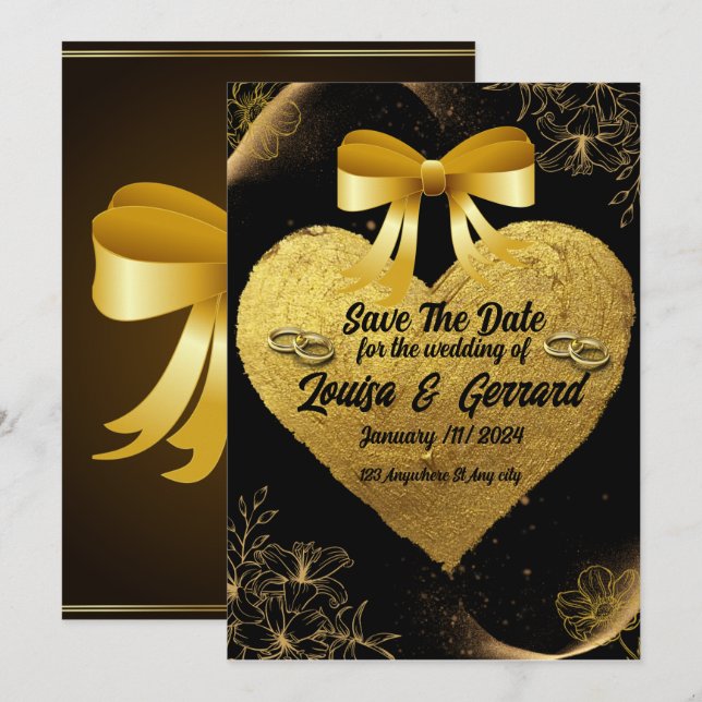 Invitación Borgoña negra y Boda del Boho moderno con flores d (Anverso / Reverso)