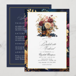 Invitación Borgoña, oro y fin de semana de bachillerato de vi