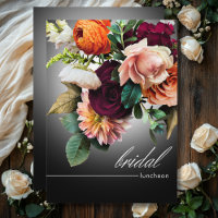 Borgoña oscuro y Naranja floral Romance bridal Lun