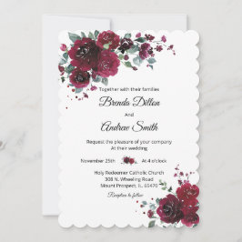 Invitación Borgoña personalizada y Boda negro