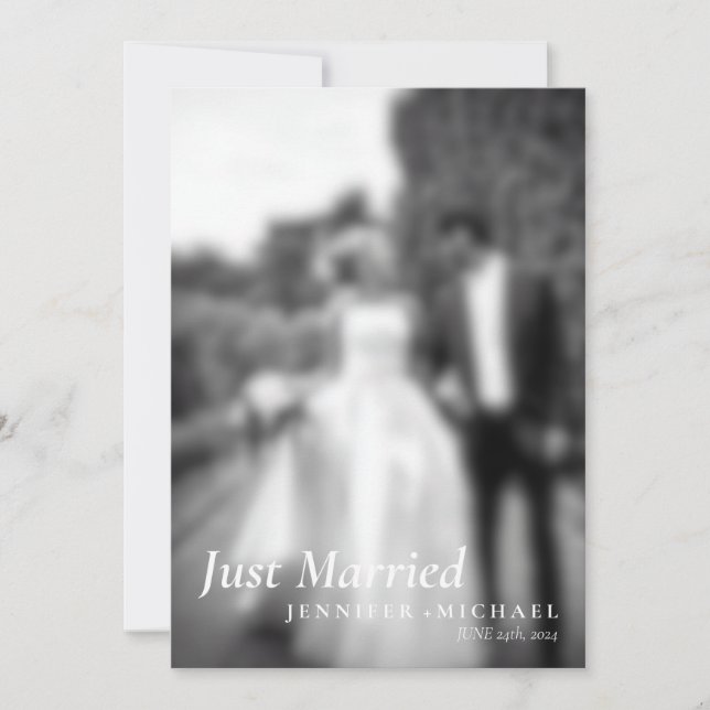 Invitación Borgoña recién casada elegante foto Boda simple (Anverso)