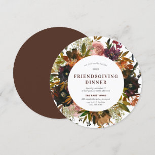 Invitación Borgoña Red Floral Friendding Moderno