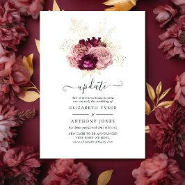 Invitación Borgoña, Rubor Pink and Gold Boda Update
